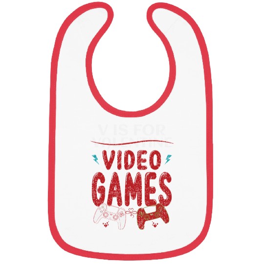 V Is For Valentine Video Games Bibs