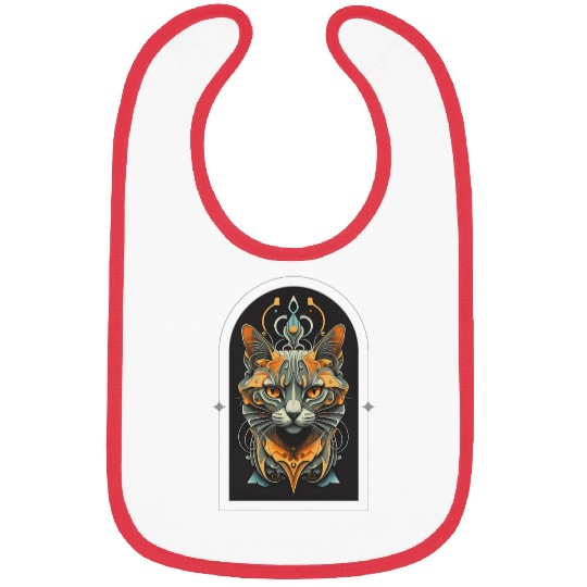 Elegant stylish black and gold cat face Bibs