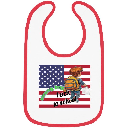 strong boy, back to school Bibs