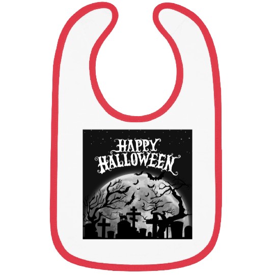 halloween cat on a graveyard Bibs