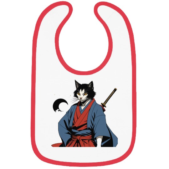 Samurai Cat Bibs
