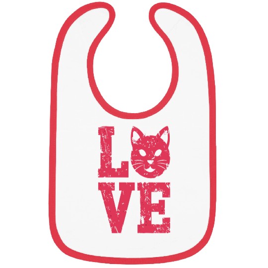 Love funny cat face Bibs