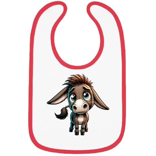 Adorable Donkey Animals Lover Funny Design Bibs