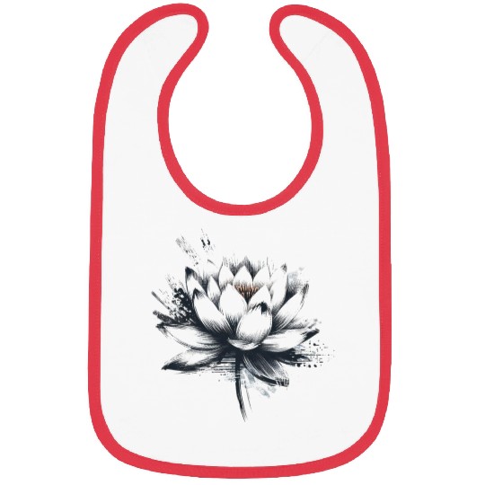 Modern Lotus with Brushstroke Effect Bibs