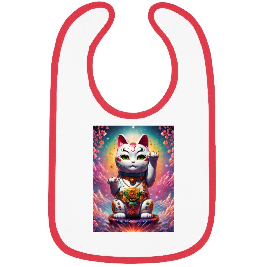 Maneki neko lucky cat Bibs