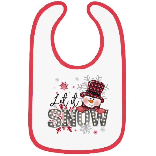 Let It Snow Christmas Snowflake Bibs