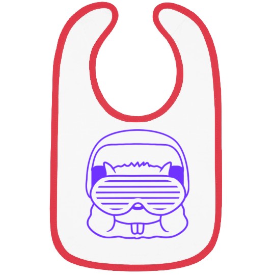 Cute DJ Hamster Party Animal Guinea Pig Pet Face Bibs