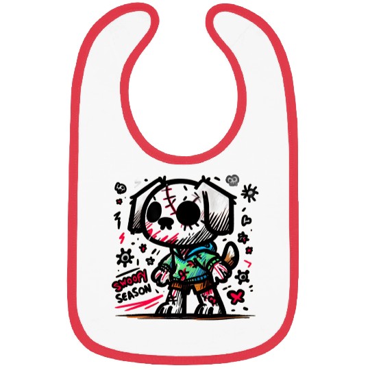 Spooky season zombie dog Bibs