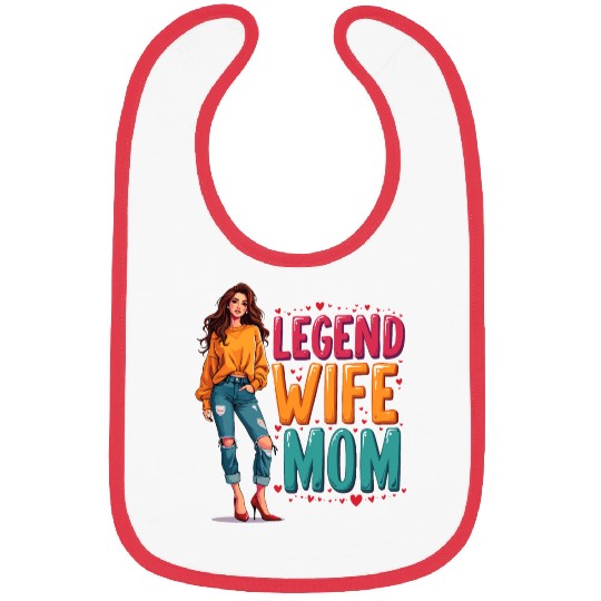 Retro Wife Mom Legend Vintage Mothers Day Mother Bibs