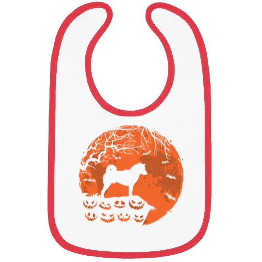 Shiba Inu And Moon Halloween Funny Dog Lover Gift Bibs