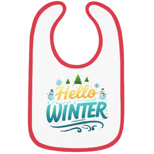 Hello Winter typography vector illustration Bibs