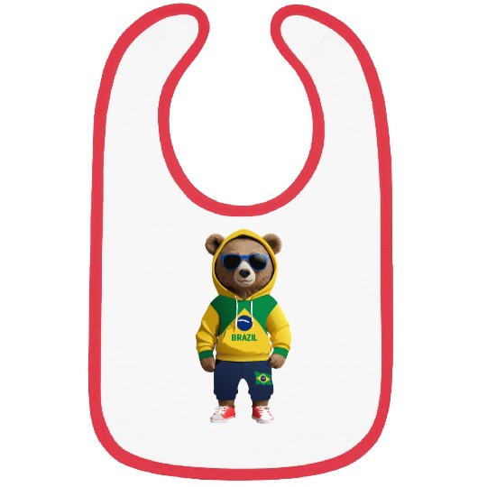 Cool Brazil Bear: The Ultimate Soccer Fan Bibs