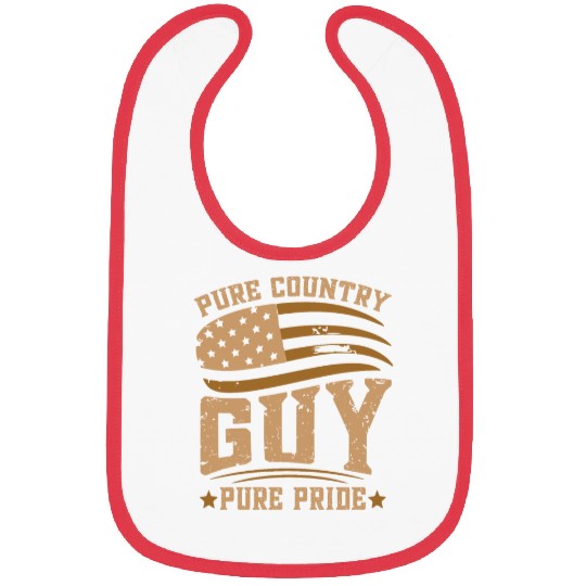 Small Town Us Flag Country Livin Boy Bibs