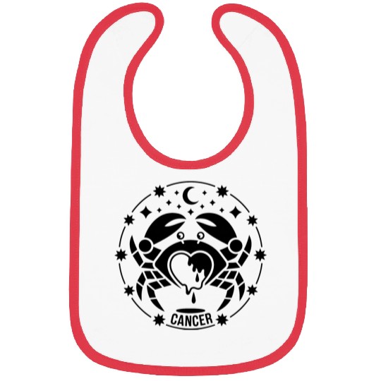 Melted Heart Cancer Zodiac Bibs
