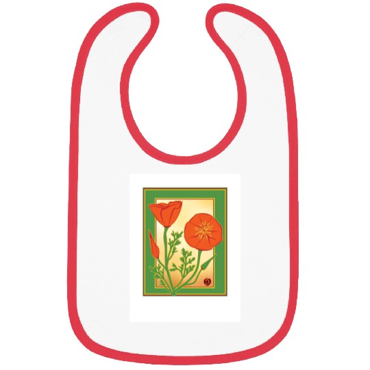 California Poppies illustration poster Bibs