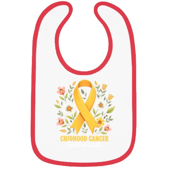 Childhood Cancer Awareness Hippie Flower Ribbon Bibs