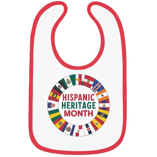 Hispanic Heritage Circle Unity of Flags Bibs
