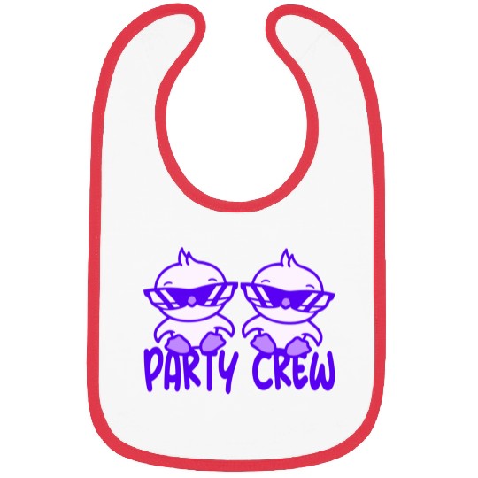 2 Duck Chick Birds Party Animals Crew Team Friends Bibs
