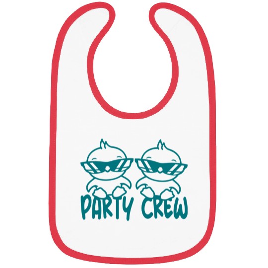 2 Duck Chick Birds Party Animals Crew Team Friends Bibs