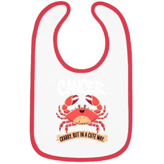 Crabby, But in a Cute Way Cancer Zodiac Sign Bibs