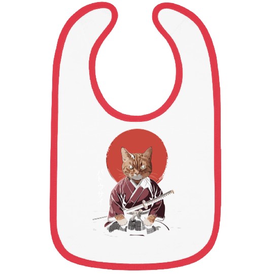 Neko Battousai Samurai Cat Classic Bibs
