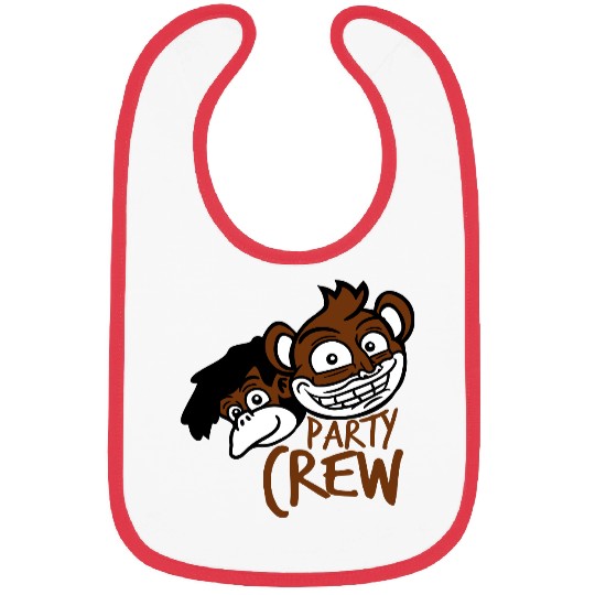 Monkey Chimpanzee Party Animals Crew Team Friends Bibs