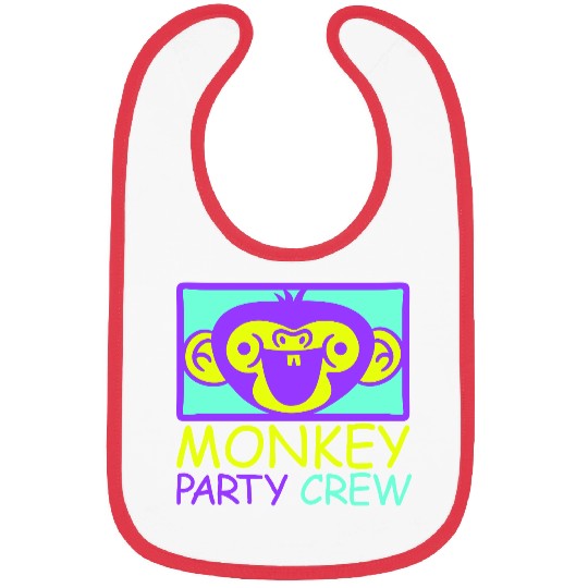 Monkey Chimpanzee Party Animals Crew Team Friends Bibs