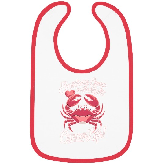 Emotions Creep in the Night Cancer Zodiac Sign Bibs