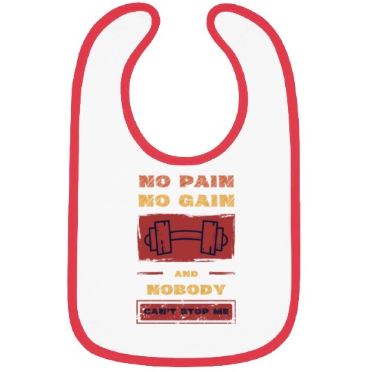 No Pain, No Gain – Gym & Workout Motivation Bibs