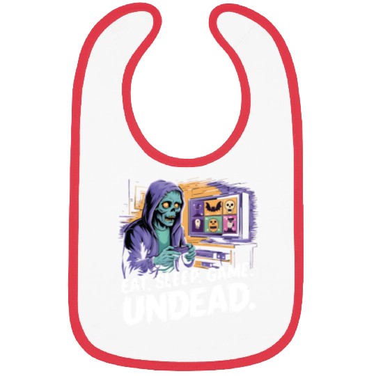 Zombie Gamer Eat Sleep Game Undead Halloween Bibs