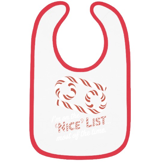 Funny Cancer Zodiac Christmas: Nice List Bibs