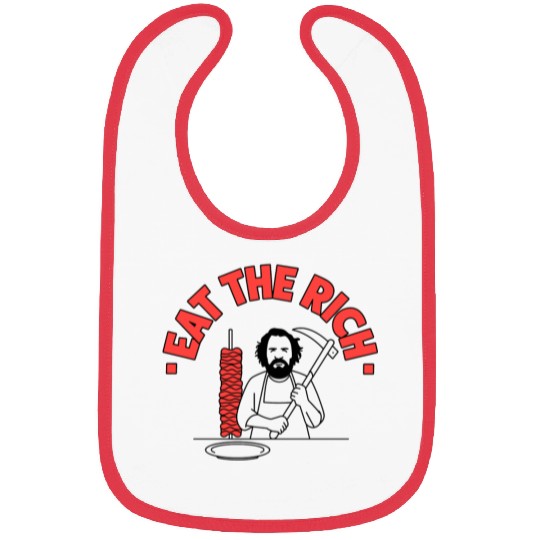 Eat The Rich Döner Kebab Satirical Design Bibs