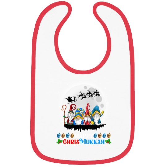 Happy Chrismukkah Gnomes Christmas Hanukkah Bibs