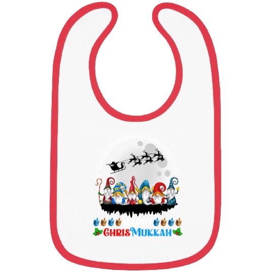 Happy Chrismukkah Gnomes Christmas Hanukkah Bibs