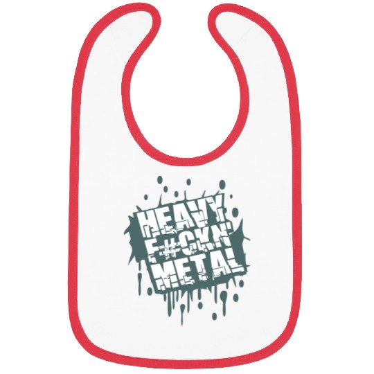 Heavy F#ckin' Metal Hard Rock Music Graffiti Spray Bibs