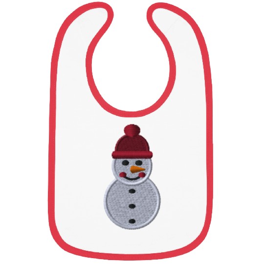 Snowman embroidered Bibs
