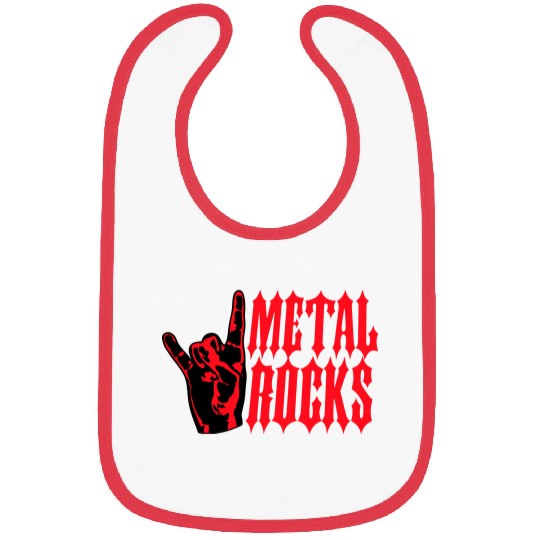 Heavy metal rocks hard rock music fun hand gesture Bibs