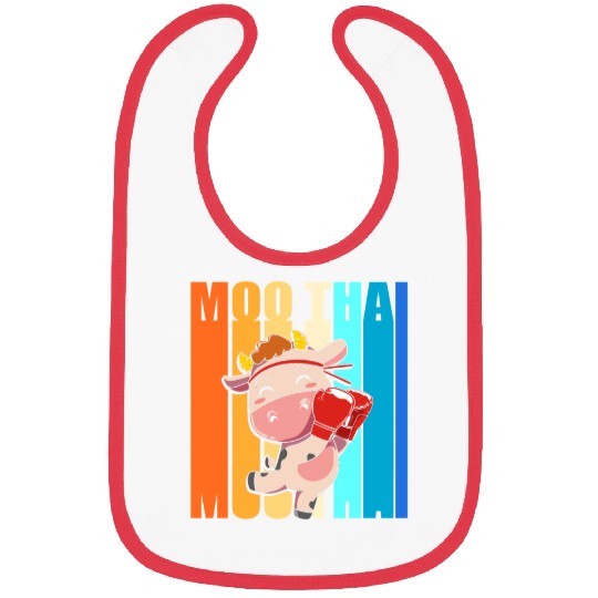 Retro 80s Martial Arts Cow Moo Thai Muay Thai Bibs