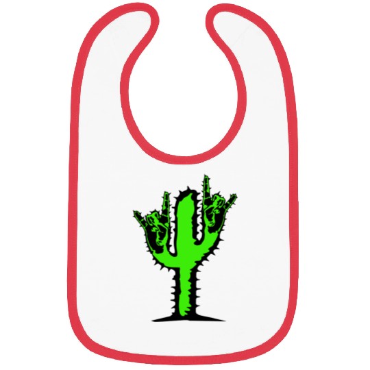 Cactus Plant Heavy Metal Hard Rock Hand Gesture Bibs