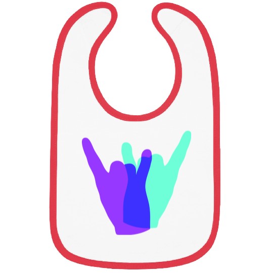 Two heavy metal hard rock horn finger hand gesture Bibs