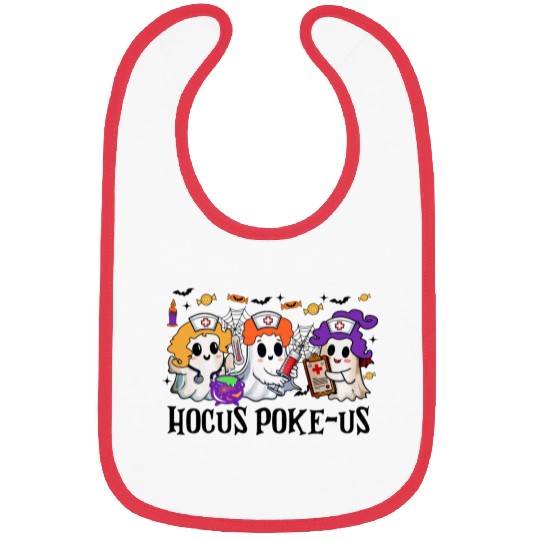 Hocus Poke us Witch Nurse Halloween Bibs