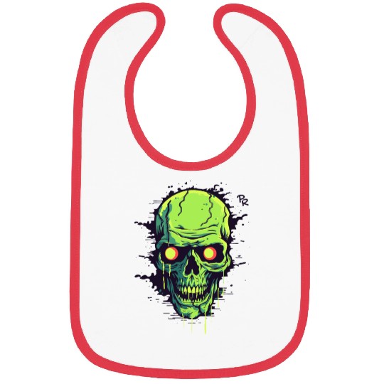 Crack in a Wall: Green Skull Bibs