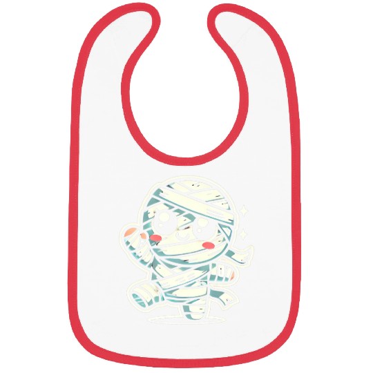 Adorable Kawaii Mummy Running Halloween Fun Design Bibs