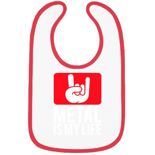 Heavy Metal Is My Life Hard Rock Music Text Quote Bibs