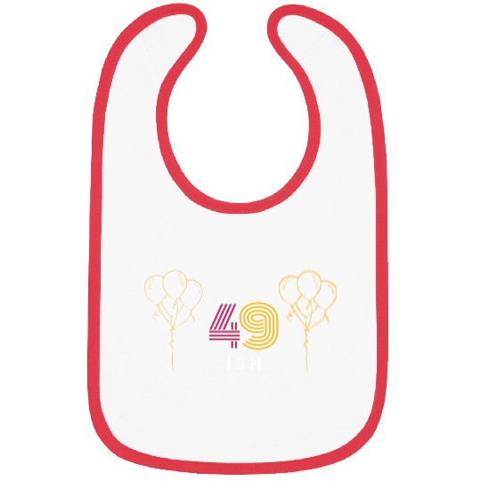 Cheerful '49 Ish' Design Bibs: Festive Balloons &