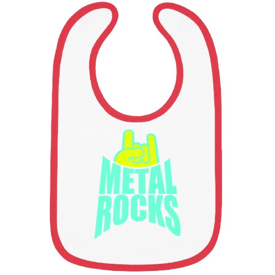 Heavy Metal Rocks Hard Rock Music Text Quote Logo Bibs