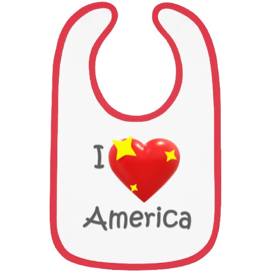 I Love America Bibs