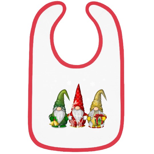 Three Funny Gnomes Christmas Gift Bibs