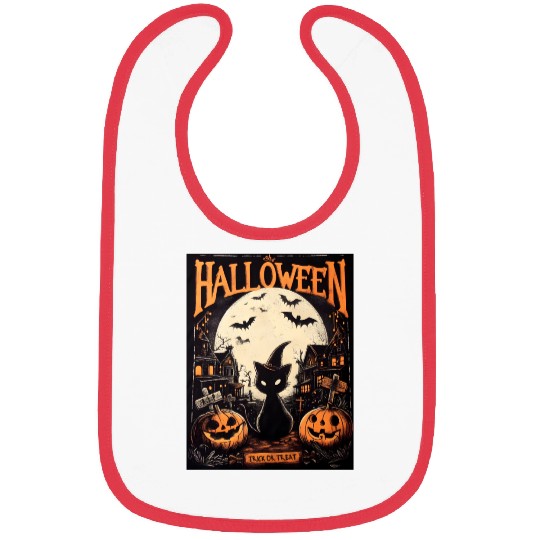 Halloween Pumpkin Trick or Treat Bibs