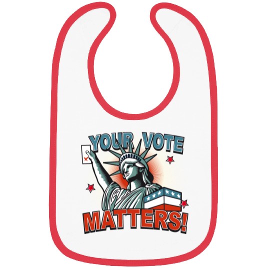 Statue of Liberty & voting card -Your Vote Matters Bibs
